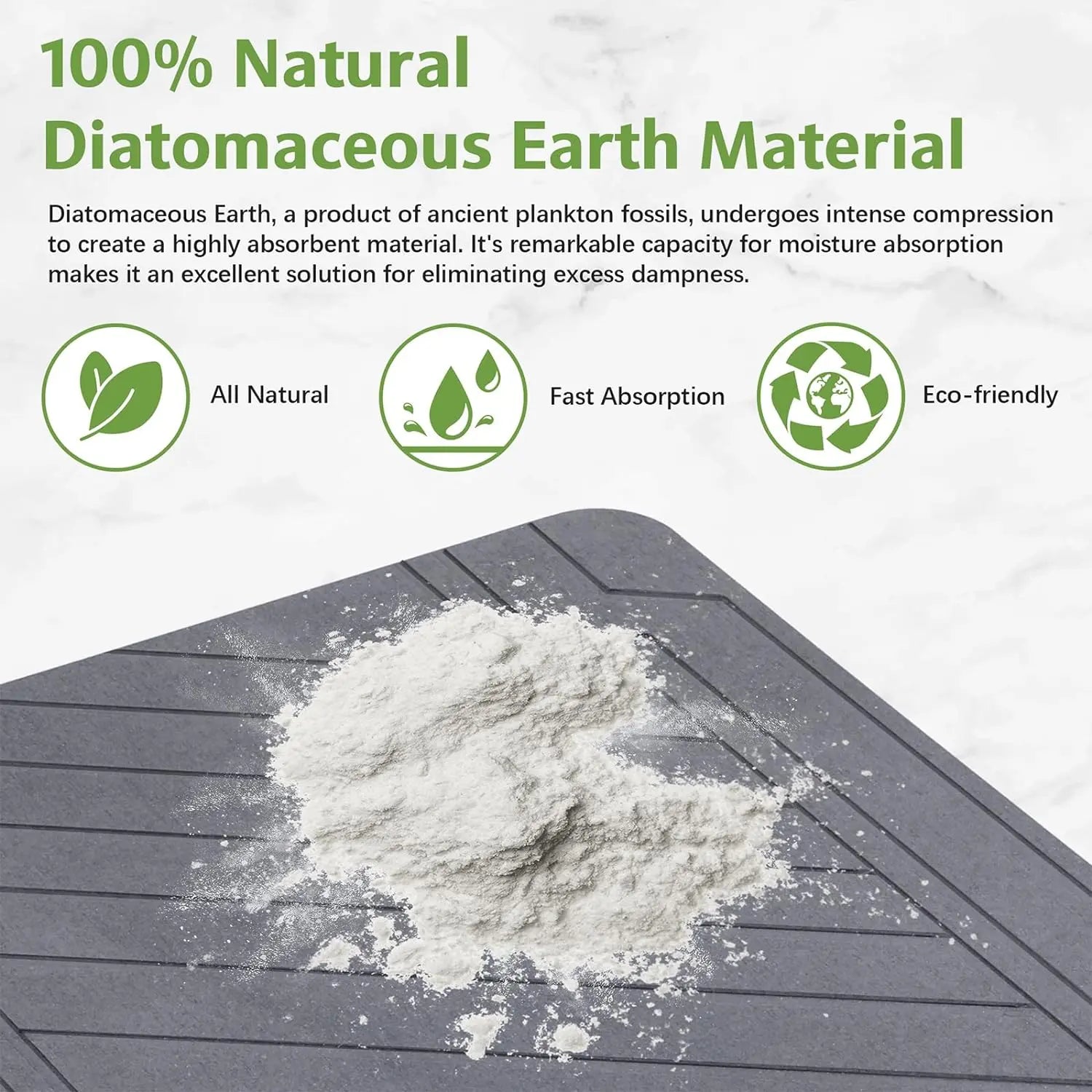 Stone Bath Mat - 23.6" X 15.4" Ultra Absorbent Diatomite Non-Slip Quick Drying Mat for Wet Areas Easy to Clean Bathroom Mat Home Essentials,Bathroom Accessories,Bathroom Decor,Bathroom Decor Set Summerwins