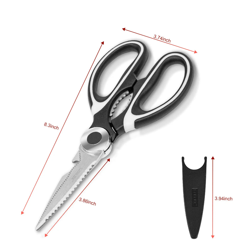 SZHLUX 2-Pack Kitchen Scissors Heavy Duty, Premium Sharp Kitchen Shears for Food, Meat, Fish, Bones, Poultry, and Vegetables, Multi-Purpose Stainless Steel Cooking Scissors