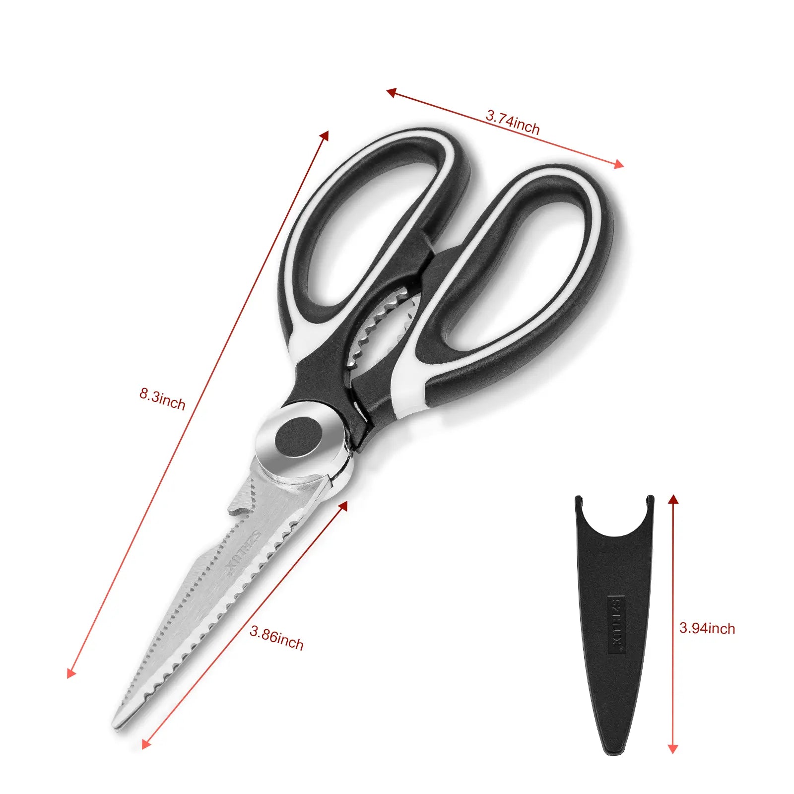 SZHLUX 2-Pack Kitchen Scissors Heavy Duty, Premium Sharp Kitchen Shears for Food, Meat, Fish, Bones, Poultry, and Vegetables, Multi-Purpose Stainless Steel Cooking Scissors