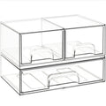 Criusia Stackable Storage Drawers, Transparent Plastic Storage Boxes, Suitable for Storing Baby Products, Bottles, Cosmetics, and for Use in Dressing Tables, Bathrooms, Cabinets, and Storage Rooms. Bpa-Free, Safe and Reliable.