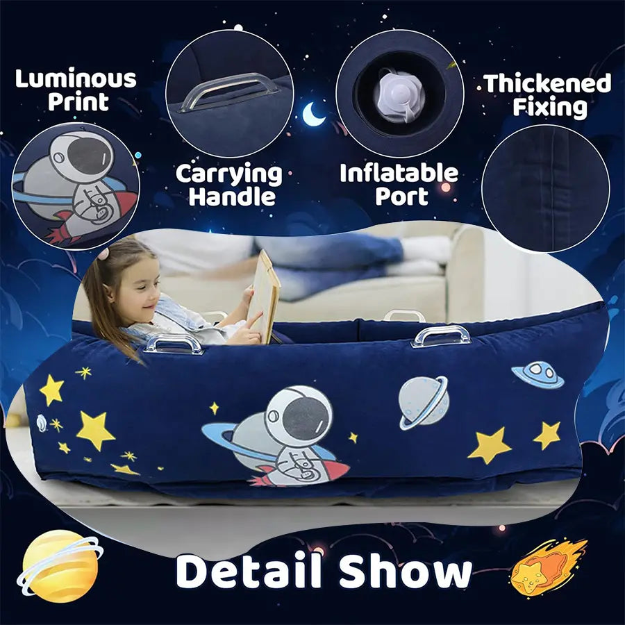 Sensory Peapod Chair for Kids with Luminous Space Printi60Inches Sensory Canoe for Autism Childreninbedroom,Kitchen, Nursery & Daycare,Room Must Havesandelectric Air Pump,Space Blue Easter Toys for Kids