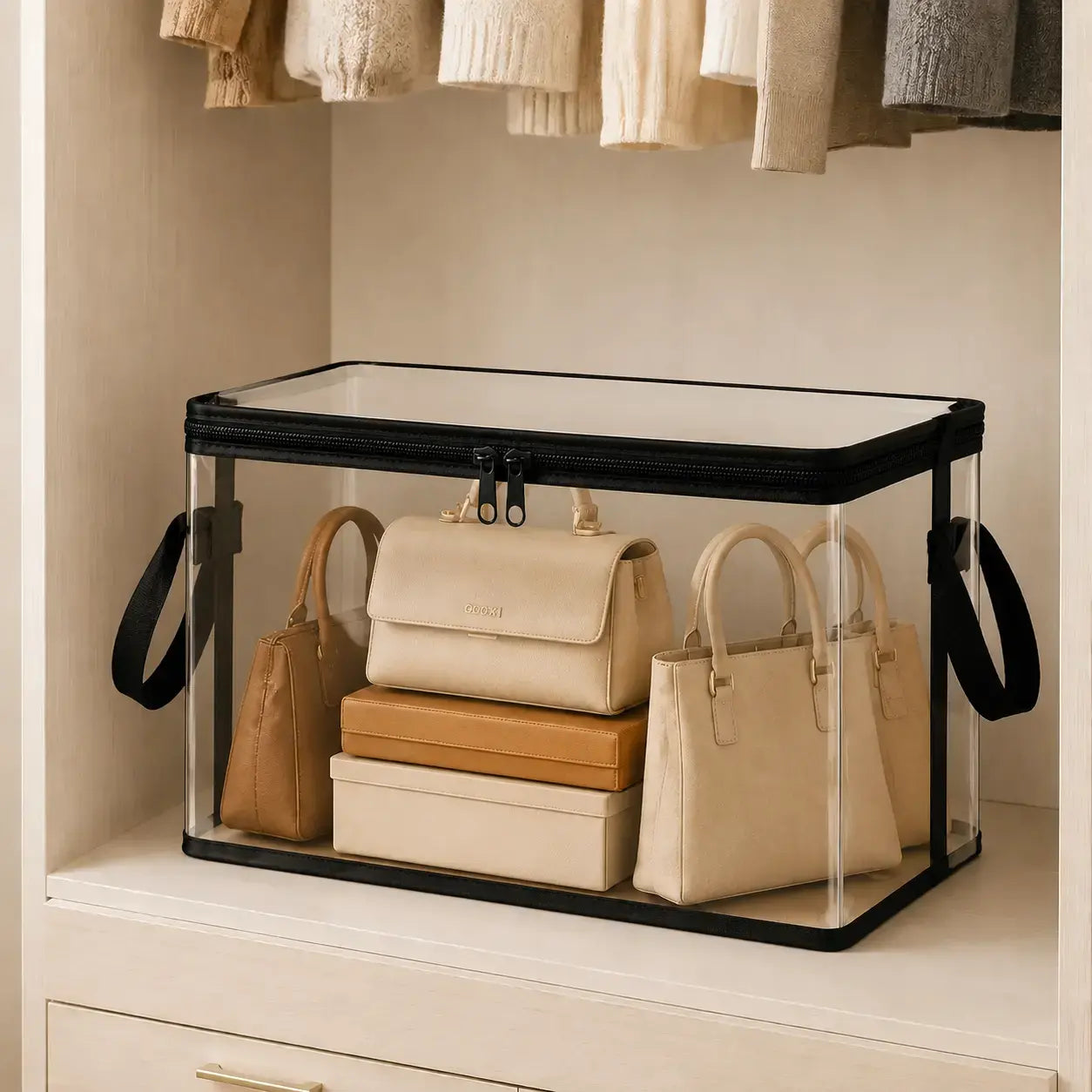 【 Free Shipping 】Large Clear Thick Plastic Storage Box with Hinged Lid, Camping, Travel, Attic and Movingheavy-Duty Durable High Capacity Organizer, Perfect for Home,