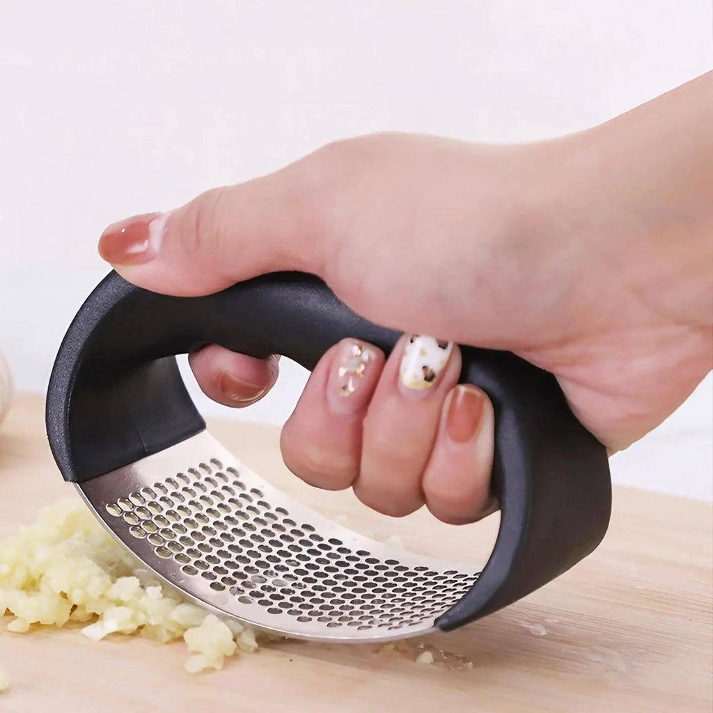 Stainless Steel Garlic Press, Manual Garlic Press Tool, Washable Garlic Crusher, Kitchen Garlic Chopper, Garlic Masher, Kitchen Gadgets