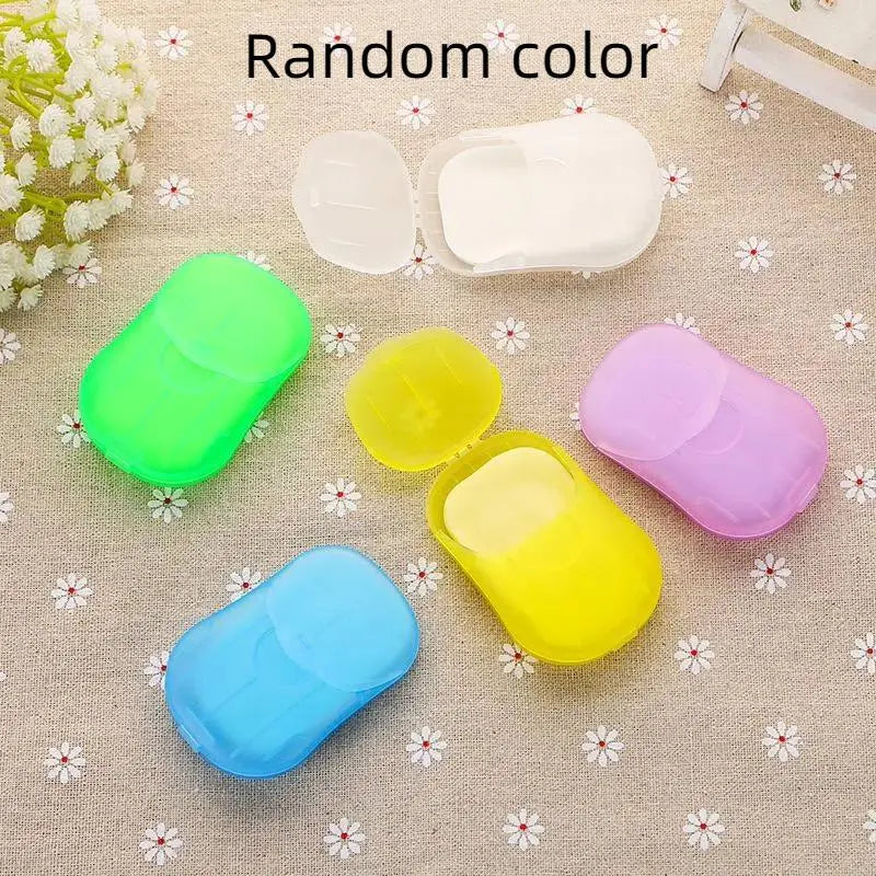 Travel 80Pcs/4Boxes Disposable Soap Paper, Portable Travel Soap Sheet with Storage Box, Camping Hygiene Cleansing Hand Washing Soap Paper for Outdoor