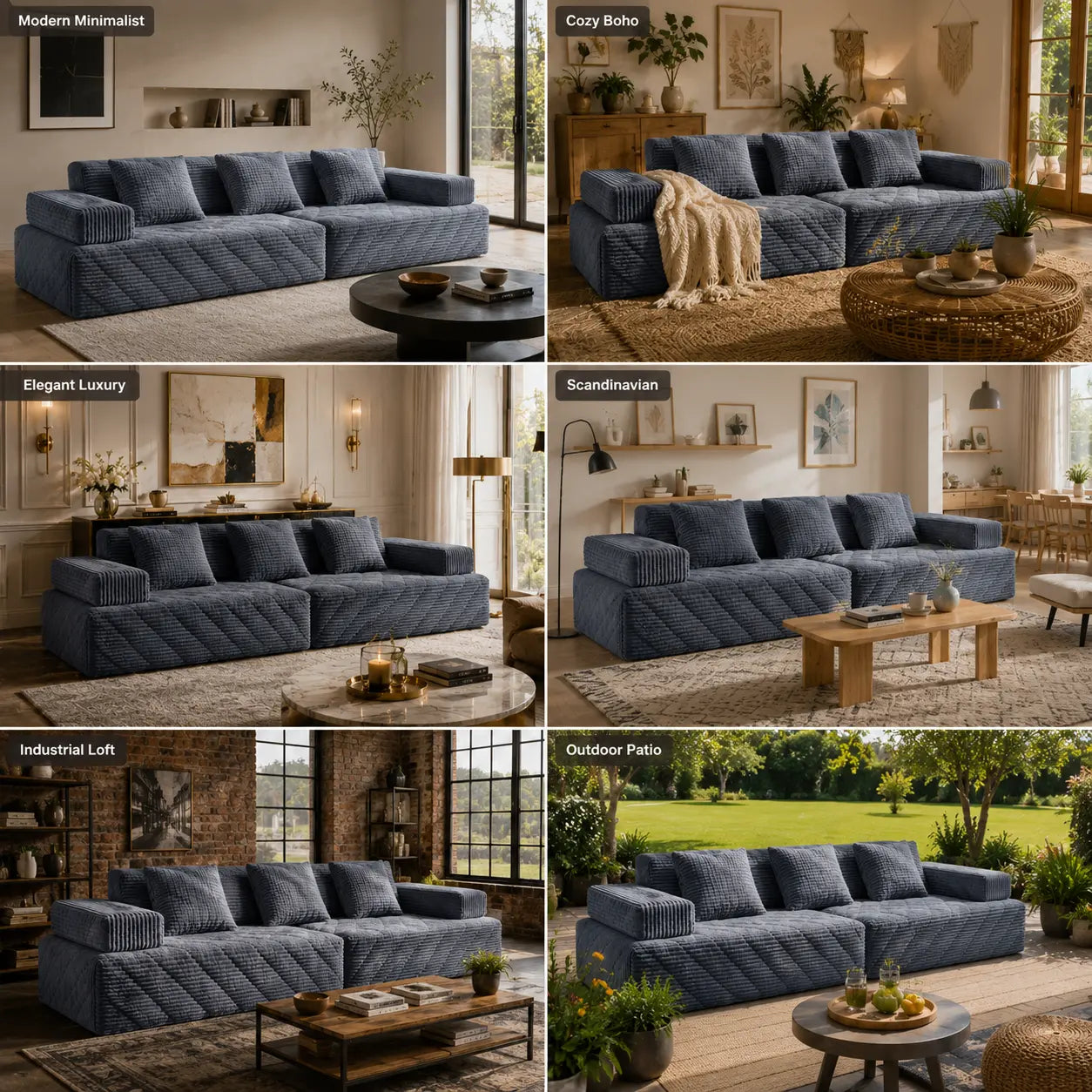 【Father'S Day】【2 Packages Shipping】 113" Modular Sectional Boneless Sofa,Oversized Chaise Lounge with Deep Seats, Modular Cloud Sleeper Sofa, No Assembly Required, Free Combination, Modern Sectional Couch.Boneless Sectional Couch. Living Room Furniture Ou