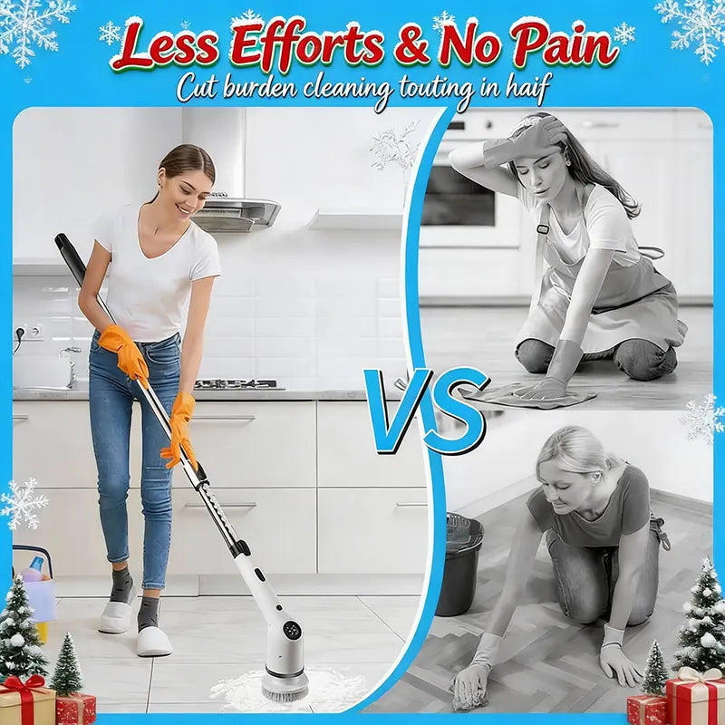 【Mother'S Day Gift】Electric Spin Scrubber Cordless Shower Scrubber with Lpx7Waterproof Brush Multi-Surface Uselong Battery Life 3 Adjustable Speed Extendable Handle 9Replaceable Brush Heads Multi-Purpose Cleaning Kit Forbathroom Kitchen Utensils, Cool Te