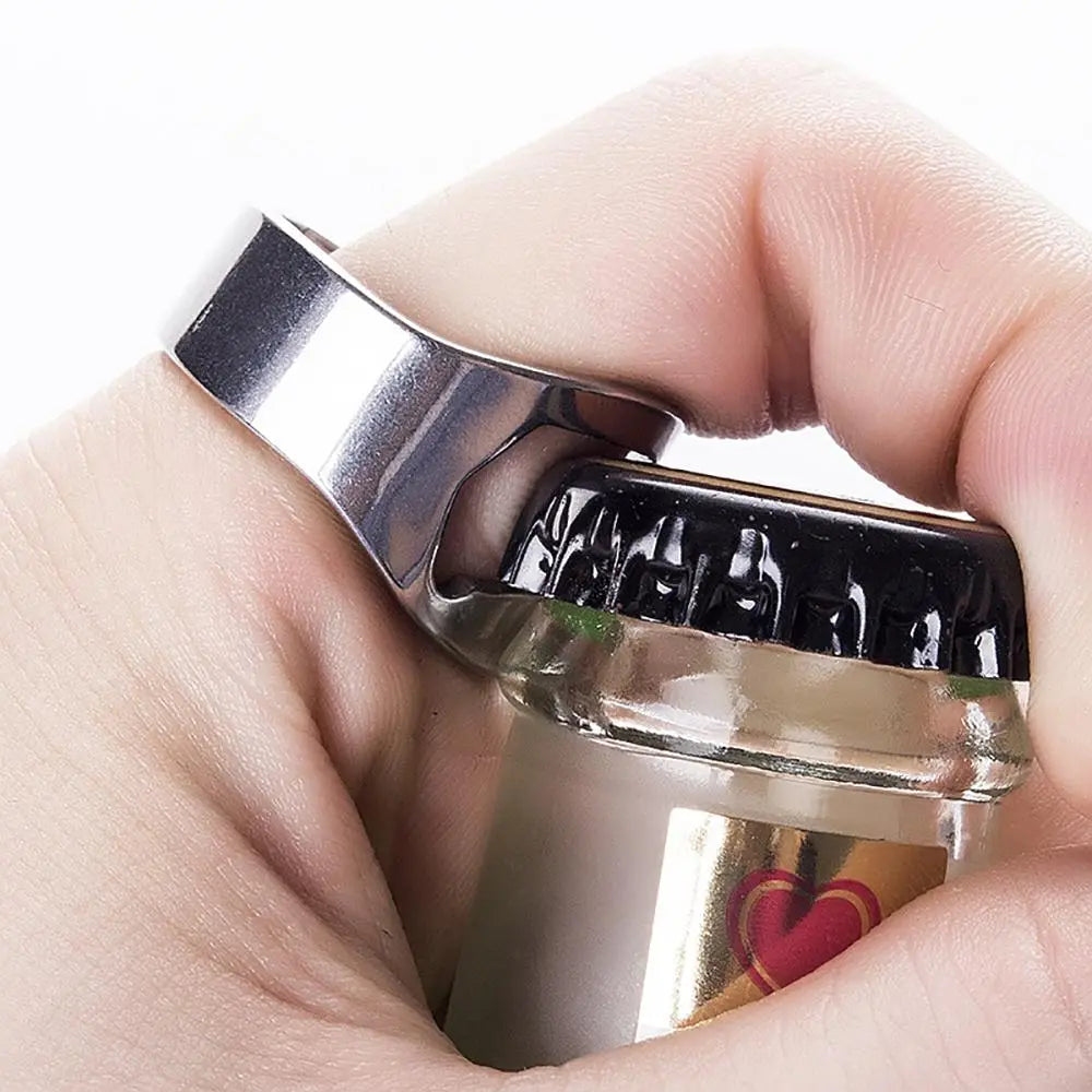 Stainless Steel Finger Ring Beer Opener, 1 Count/4 Counts Creative Beer Bottle Opener, Portable Size Kitchen Gadgets Kitchenware Utensils Bottle Opener for Home Kitchen
