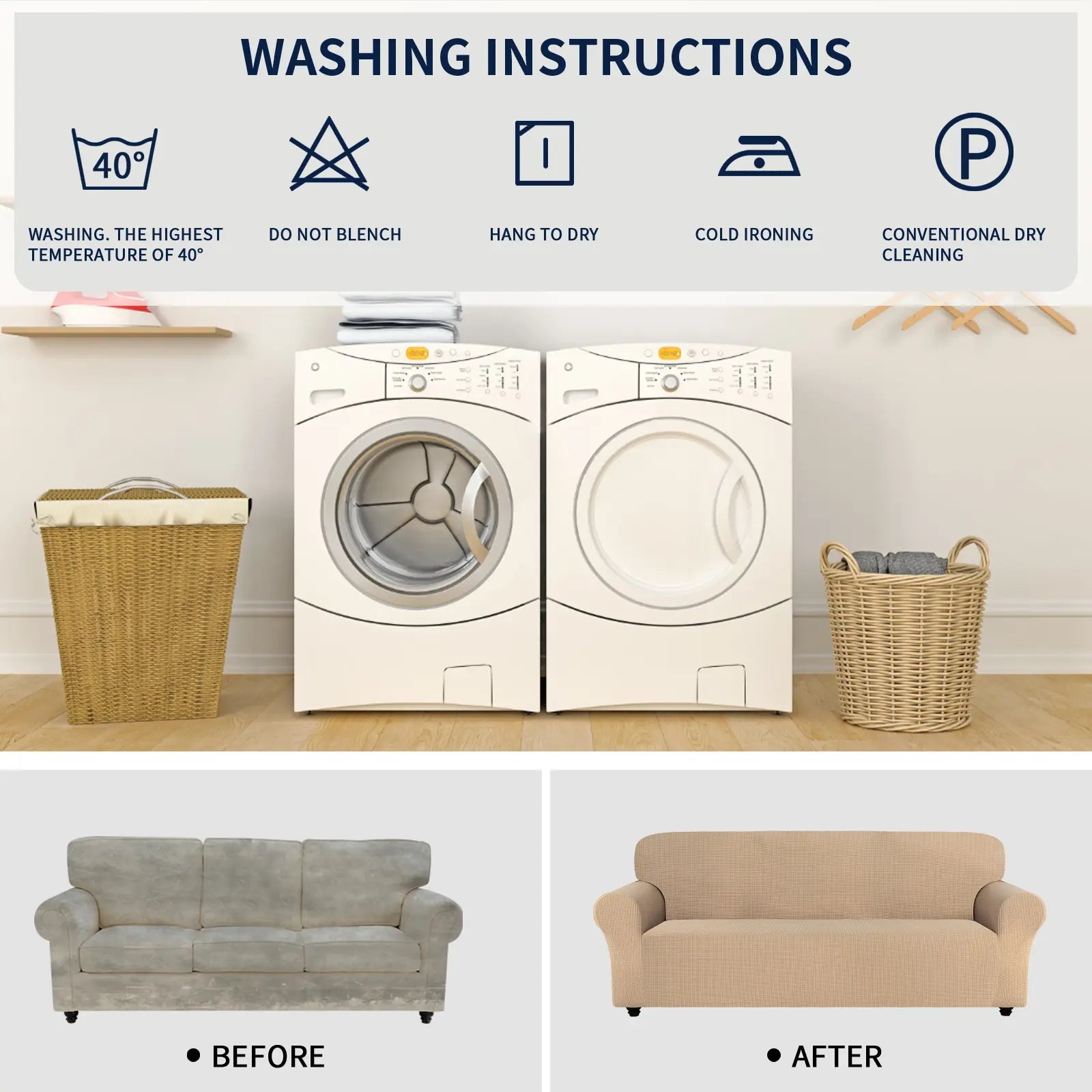 Easy-Going Stretch Sofa Slipcover for 1/2/3 Seats, Pet-Friendly Couch Cover, Washable Soft with Elastic Bottom, Polyester Spandex Jacquard Fabric, Sofa Makeover, Livingroom Decor, Furniture Protector