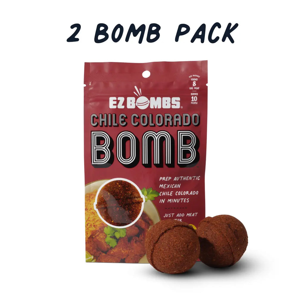 EZ BOMBS Chile Colorado Bombs 2 Bombs per Pack - Authentic Mexican Seasoning Spice Bomb for Traditional Chile Colorado