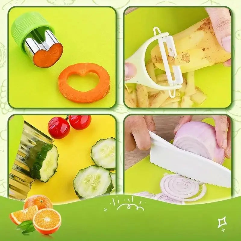 Kitchen Cutting Tool Set, 13Pcs/Set Durable Multifunctional Wooden Fruit & Vegetable Cutting Tool, Portable Kitchen Gadgets for Home Use, Household Kitchen Products