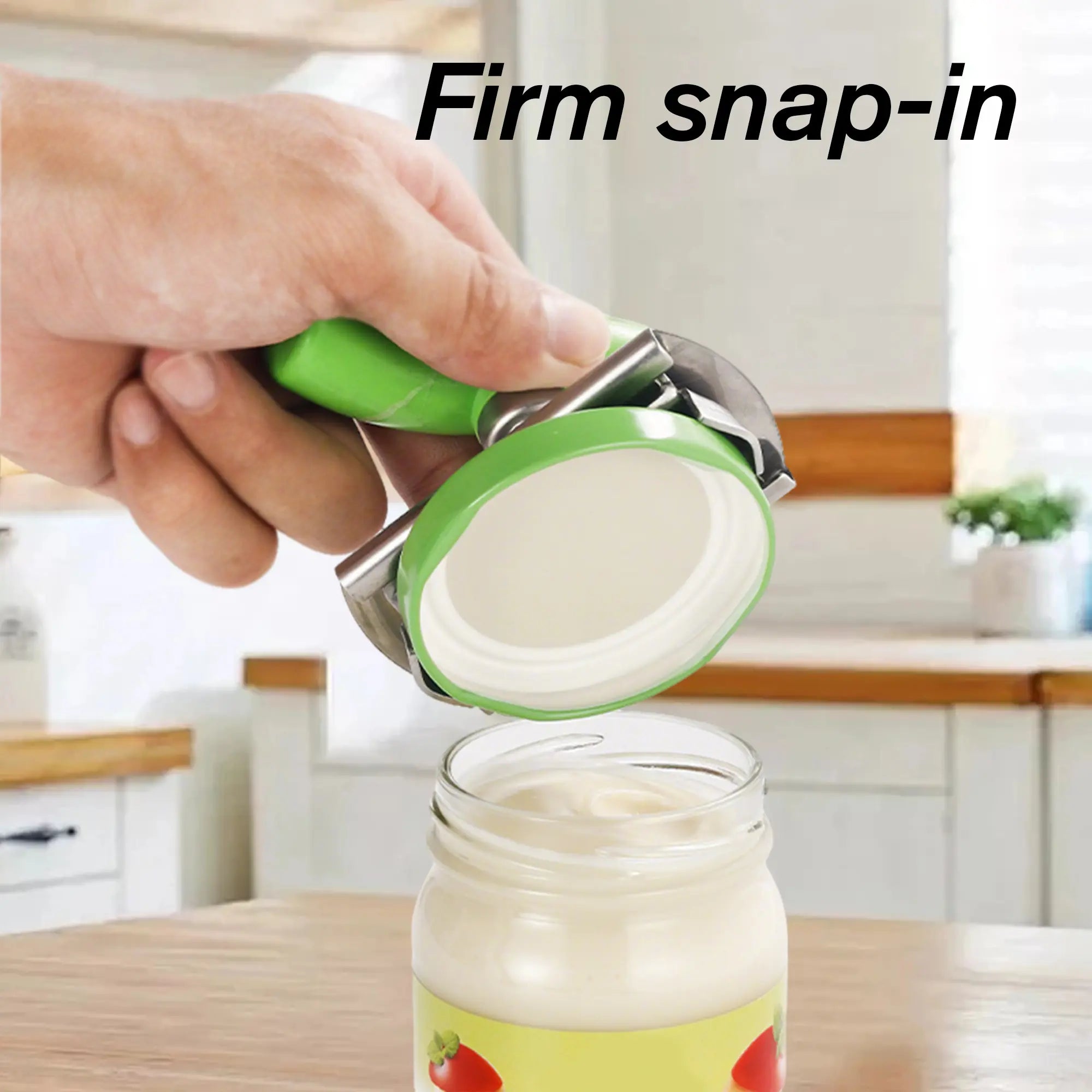 2 Counts Stainless Steel Jar Opener for Easy Opening, Jar Lid Opener for Weak Hand, Suitable for Small and Medium Cans, White & Green