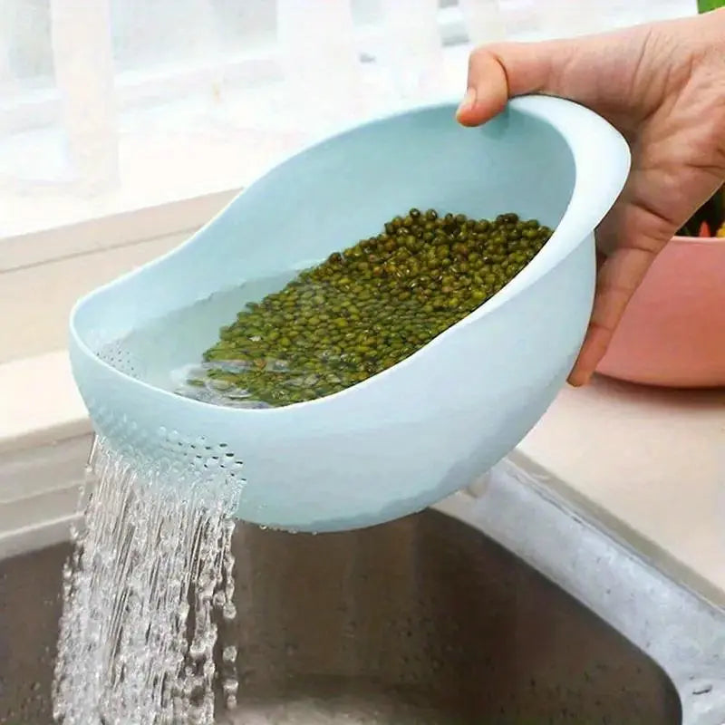 Rice Washing Drain Basket, 1 Count Rice Washing Sieve, Multifunctional Rice Strainer, Household Kitchen Gadgets for Home Use, Kitchen Accessories, Utensils