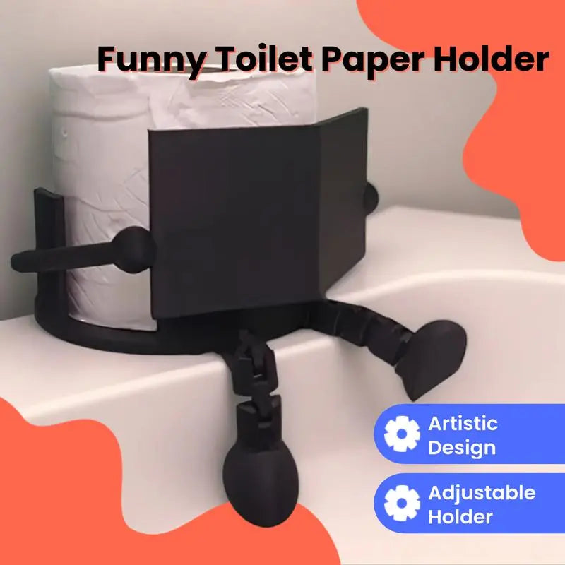 Artistic Toilet Paper Holder Dispenser with Movable Joints for Home and Office Restrooms