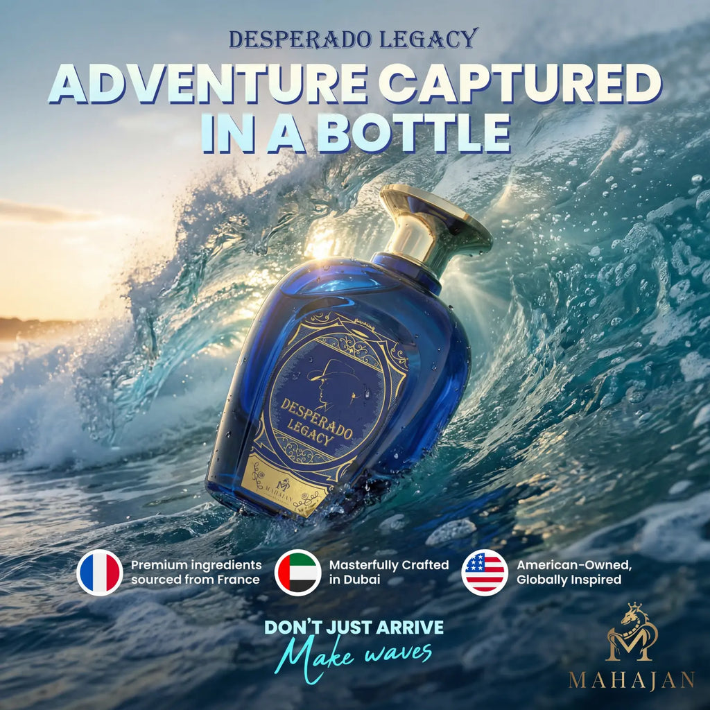 Mahajan Desperado Legacy Eau De Parfum – Ocean Fresh & Addictively Sweet Cologne – Powerful Head-Turning Long-Lasting Luxury Pefume for Men (3.4 Oz)
