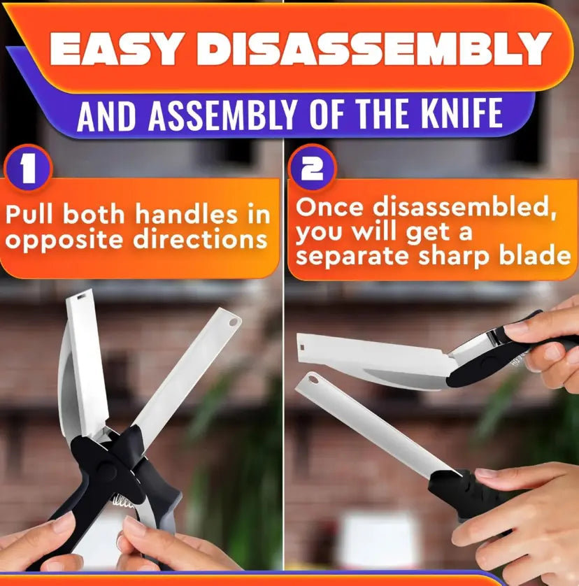 Father'S Day Gift 2 in 1 Kitchen Scissors for Food- Multi-Functional Stainless Steel Blade & Plastic Cutting Board Scissors with Safety Lock | 9.6"Fruit & Vegetable Cutter -Easy-To-Use Kitchen Shears for Meat, Bbq,Cheese, Easy-To-Clean,Holiday Gift