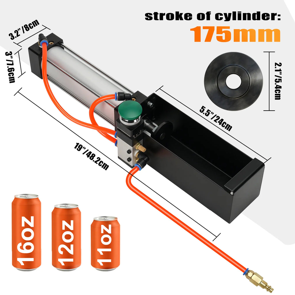 【Fathersday Gift】Kaitnax Can Crusher, Heavy Duty Pneumatic Cylinder Soda Beer Can Crusher, Eco-Friendly Recycling Tool