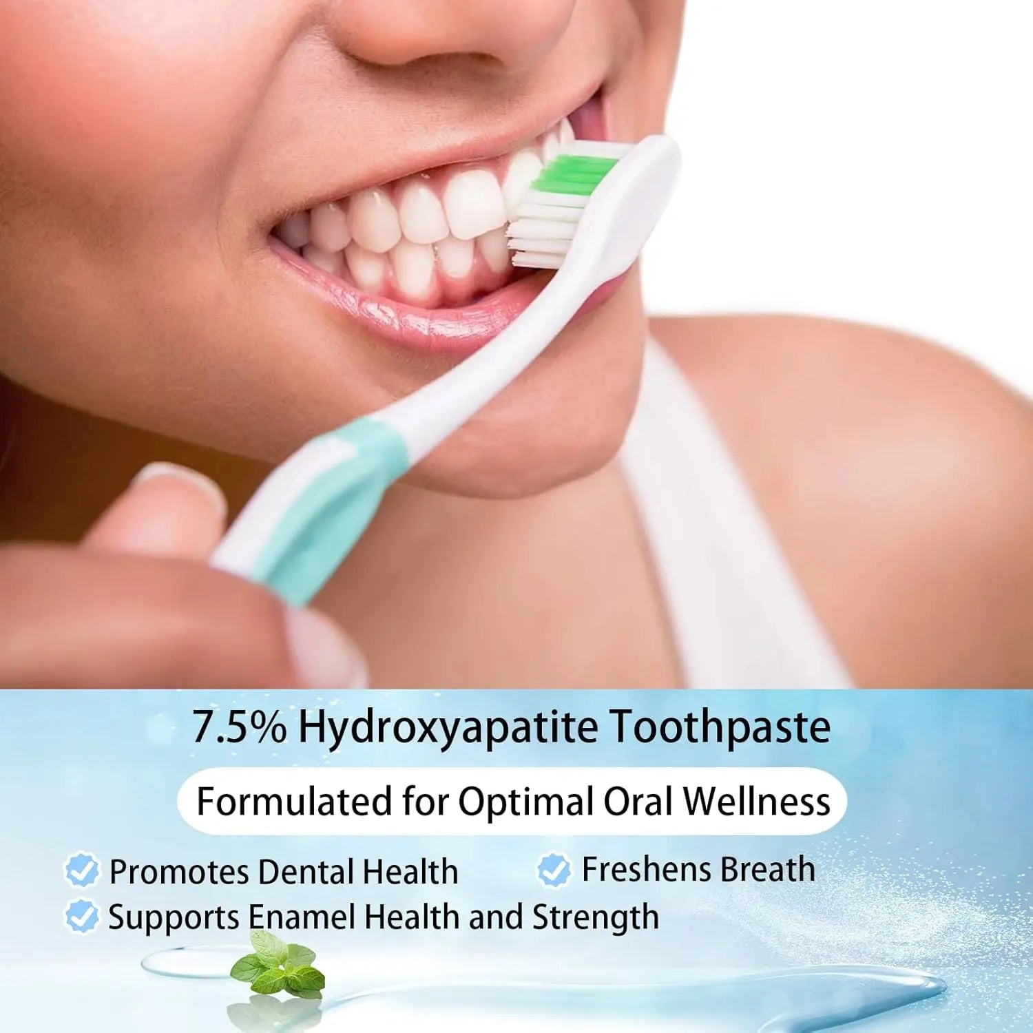 Beamach Hydroxyapatite Toothpaste 7.5% - Enamel Repair & Natural Whitening, Mint Flavor, Fluoride-Free, Gentle for Sensitive Teeth, 4.23Oz Oral Hygiene Essentials