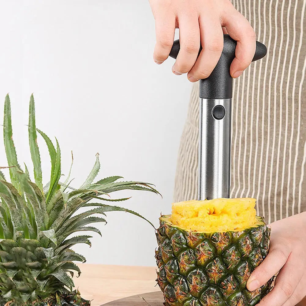 1Pc Stainless Steel Pineapple Peeler & Core Remover - 4-In-1 Multi-Functional Fruit Corer, Slicer, Cutter with Ergonomic Handle for Easy Safe Efficient Pineapple Prep - Kitchen Tools, Pineapple Corer and Slicer, Modern Kitchenware, Sharp Precision Blades