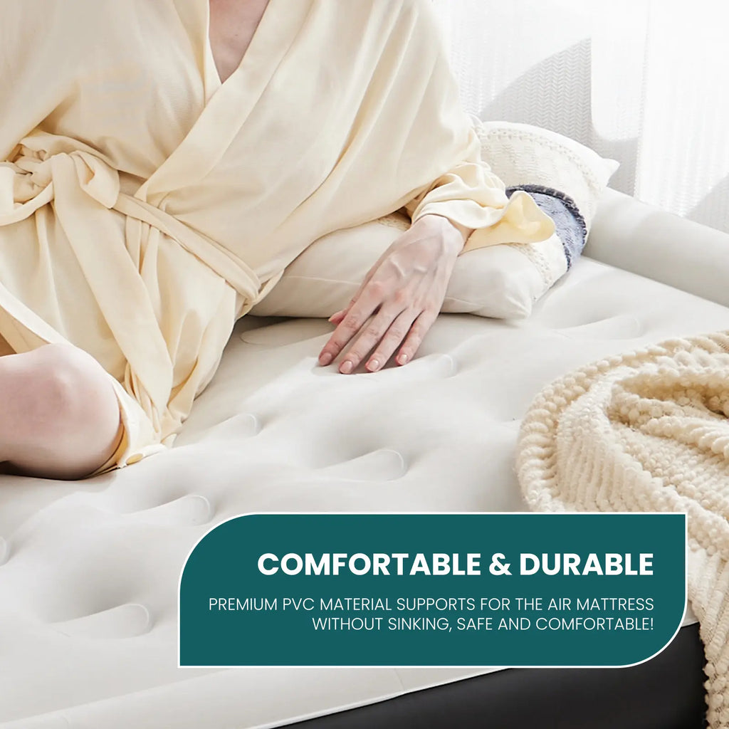Air Mattress - Inflatable Blow up Mattress Airbed with Built-In Pump, Double Height, Adjustable Portable for Home or Camping