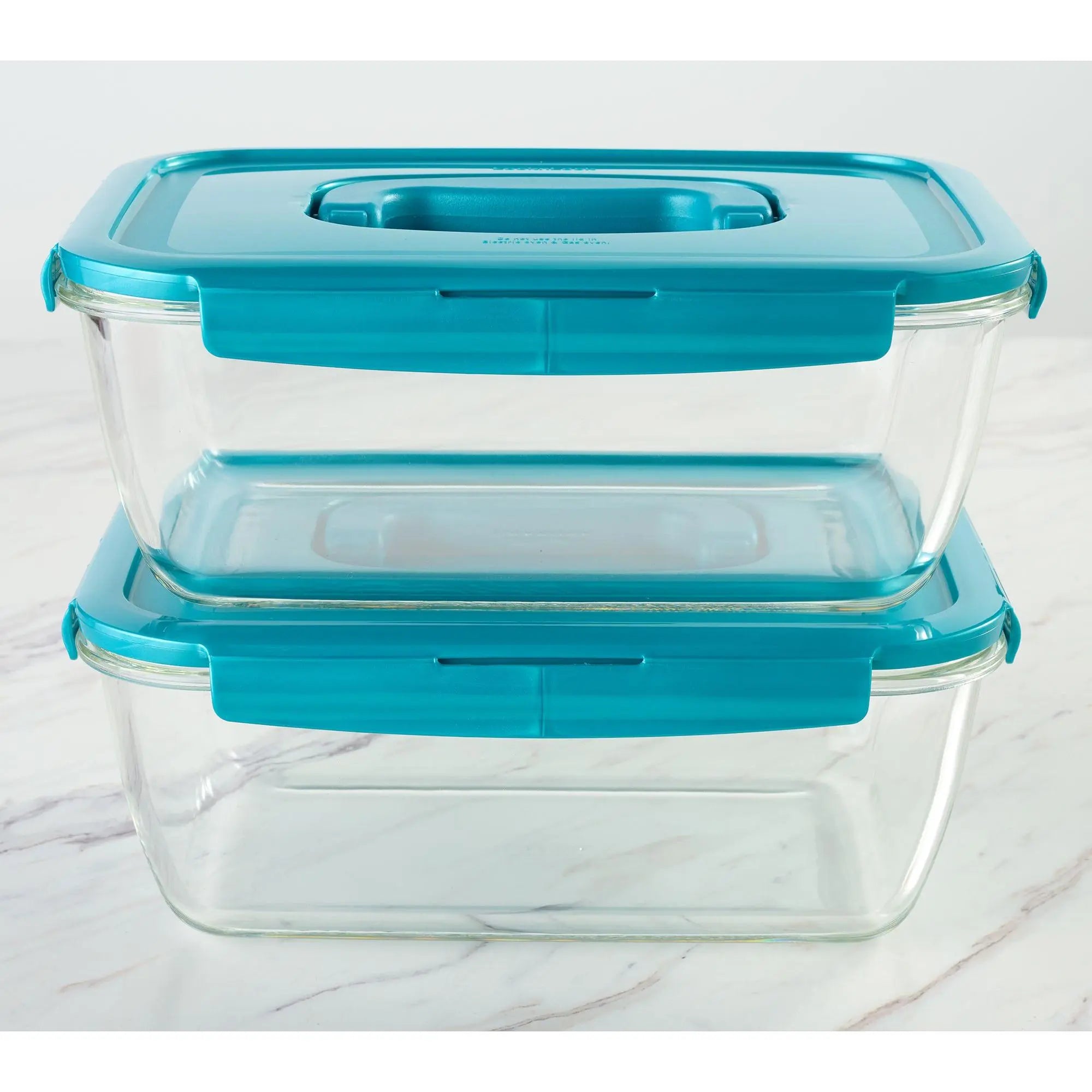 Locknlock Set of 2 Deep Glass Rectangle Baker W/ Handle Lids