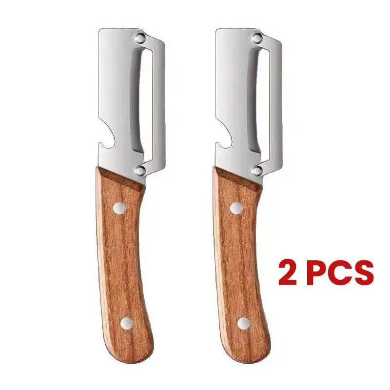 2PCS Kitchen Multi-Function Stainless Steel Thickened Fruit Peeler Knife for Sugar Cane and Pineapple Skin Removal Special Tool TF 1