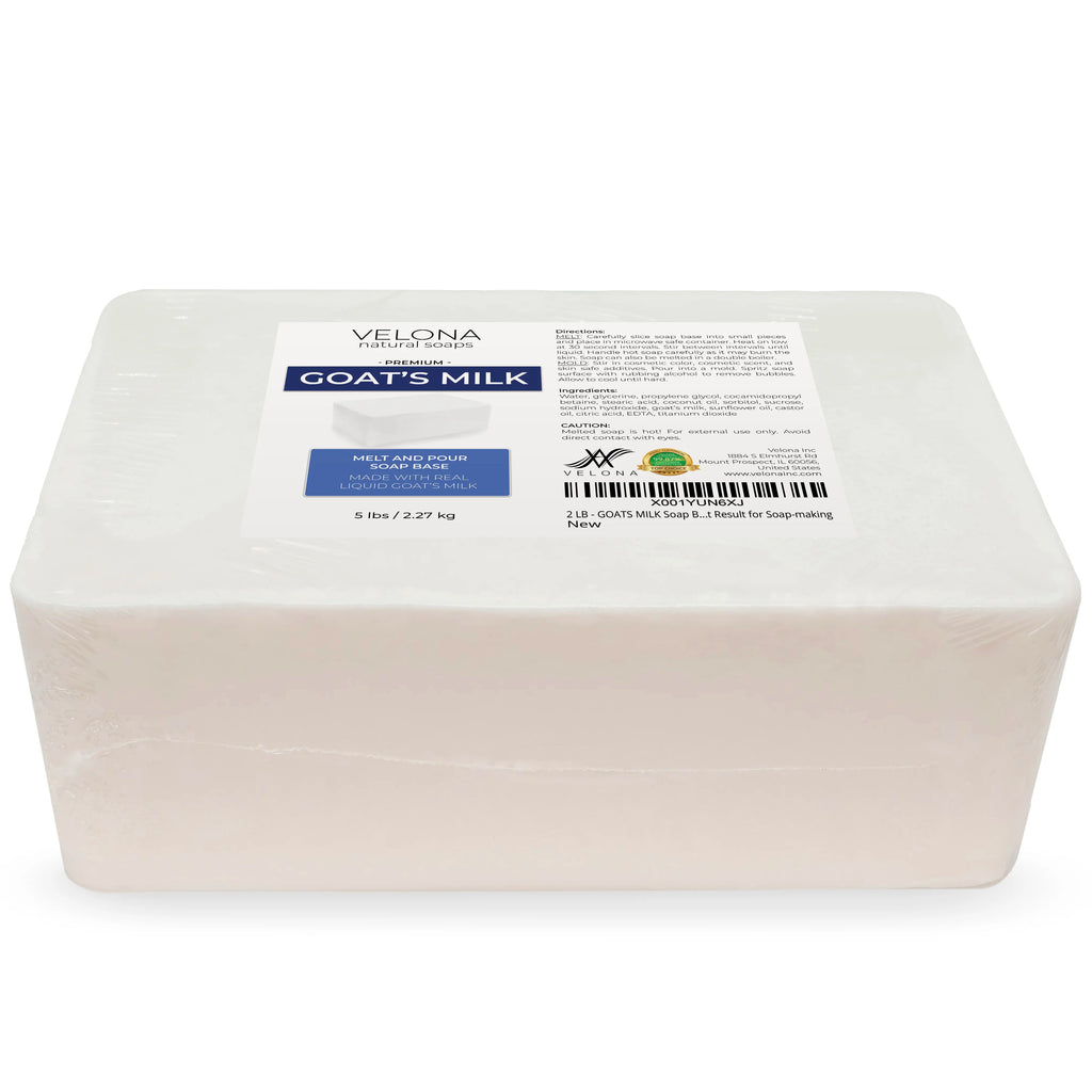 5 LB - Goats MILK Soap Base by Velona | SLS/SLES Free | Melt and Pour | Natural Bars for the Best Result for Soap-Making