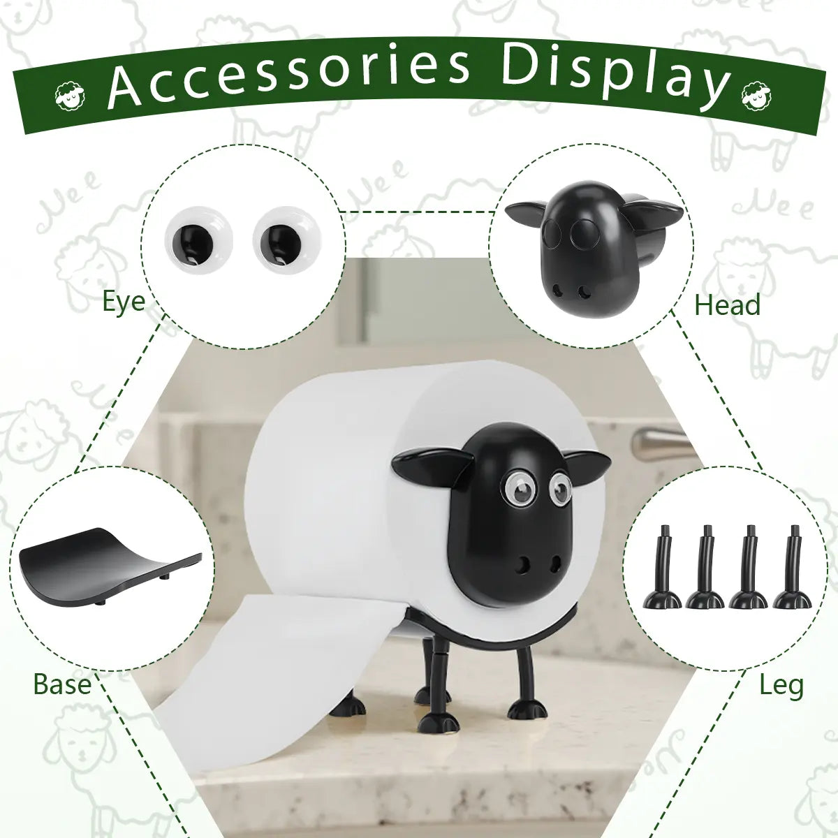 2026 Viral Funny Sheep Tissue Holder 3PCS Set – Cute 3D Printed Toilet Paper & Kitchen Roll Holder, Quirky Home Decor, Must-Have Household Essentials #Summervibes
