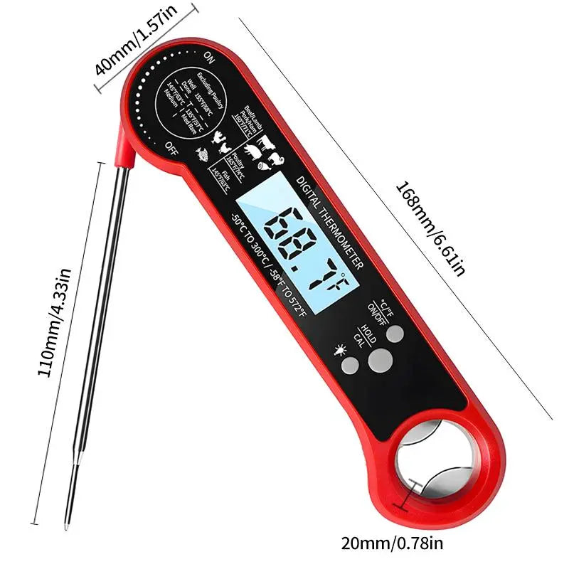 Digital Meat Thermometer, Food Thermometer, 1 Count Instant Reading Measuring Meat Thermometer, Digital Probe for Kitchen Accessories, Kitchen Gadgets for Grilling and Cooking, Kitchenware