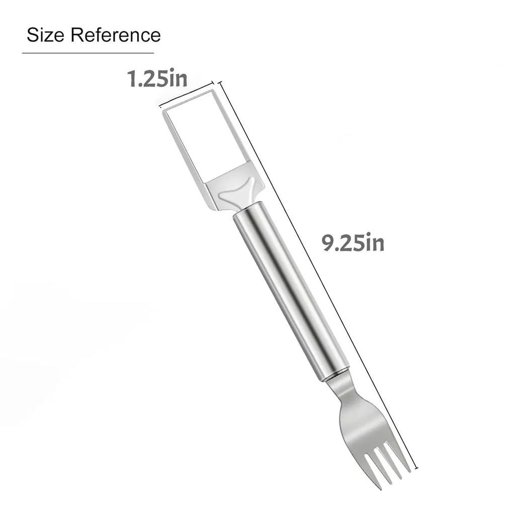 【2 Pack】Watermelon Fork Slicer Cutter Slicer Tool, 2-In-1 Stainless Steel Fruit Cutter, Dual Head Fruit Forks Slicer Knife with round Handle Fruit Cutting Kitchen Utensils
