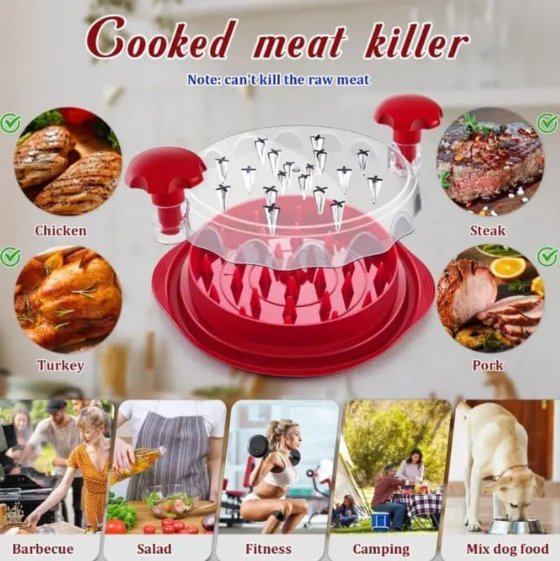 Chicken Shredder Large Chicken Breast Shredder Tool Twist with Anti-Slip Strip, Ergonomic Handle, BPA Free, Meat Shredder Tool Chicken Shredder Tool Twist with Heat Resistant Tong and Cleaning Brush