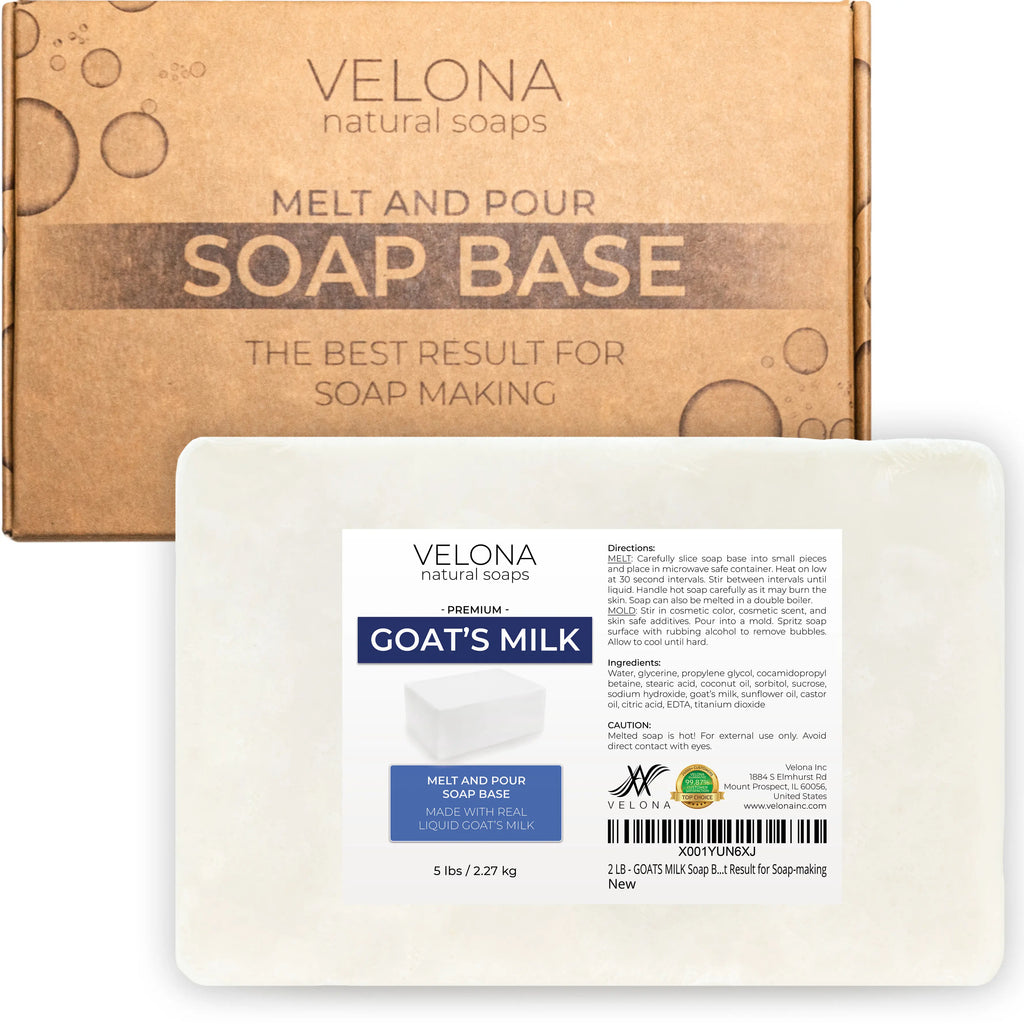 5 LB - Goats MILK Soap Base by Velona | SLS/SLES Free | Melt and Pour | Natural Bars for the Best Result for Soap-Making