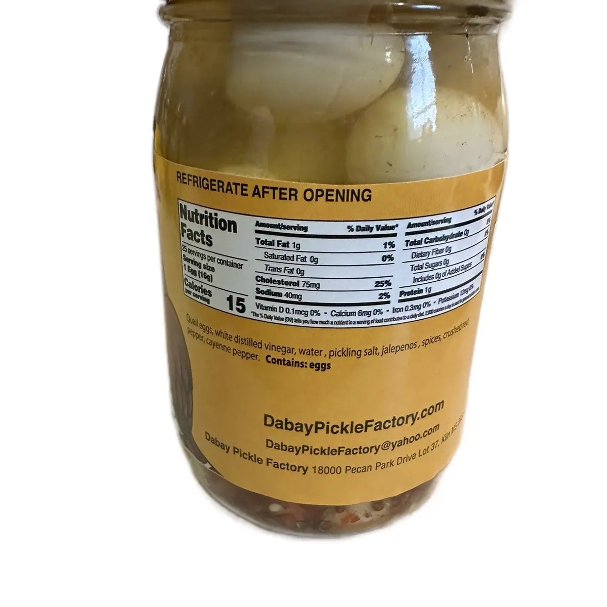 Da Bay Pickle Factory+Crazy Cajun Quail Eggs+Snack+Jalapeños Cajun Seasoning+Protein Canned Jar Food