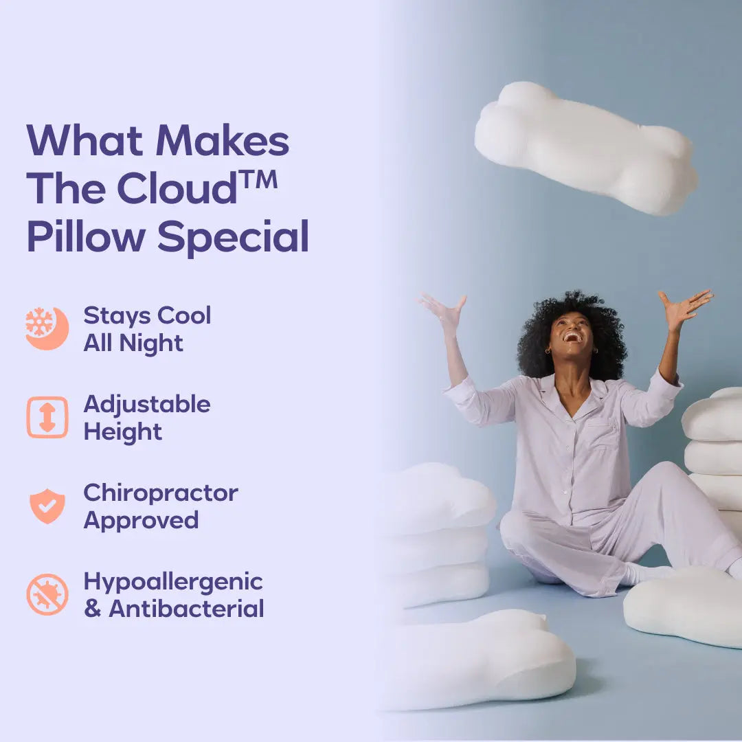 Mellow Sleep | 2 Cloudalign Pillows + 2 Free Cooling Pillowcases - Ergonomic Cervical Pillow +Dual-Height Memory Foam with Cooling Pillowcase for Side Back & Stomach Sleepers Best Pillow 2025 Awarded