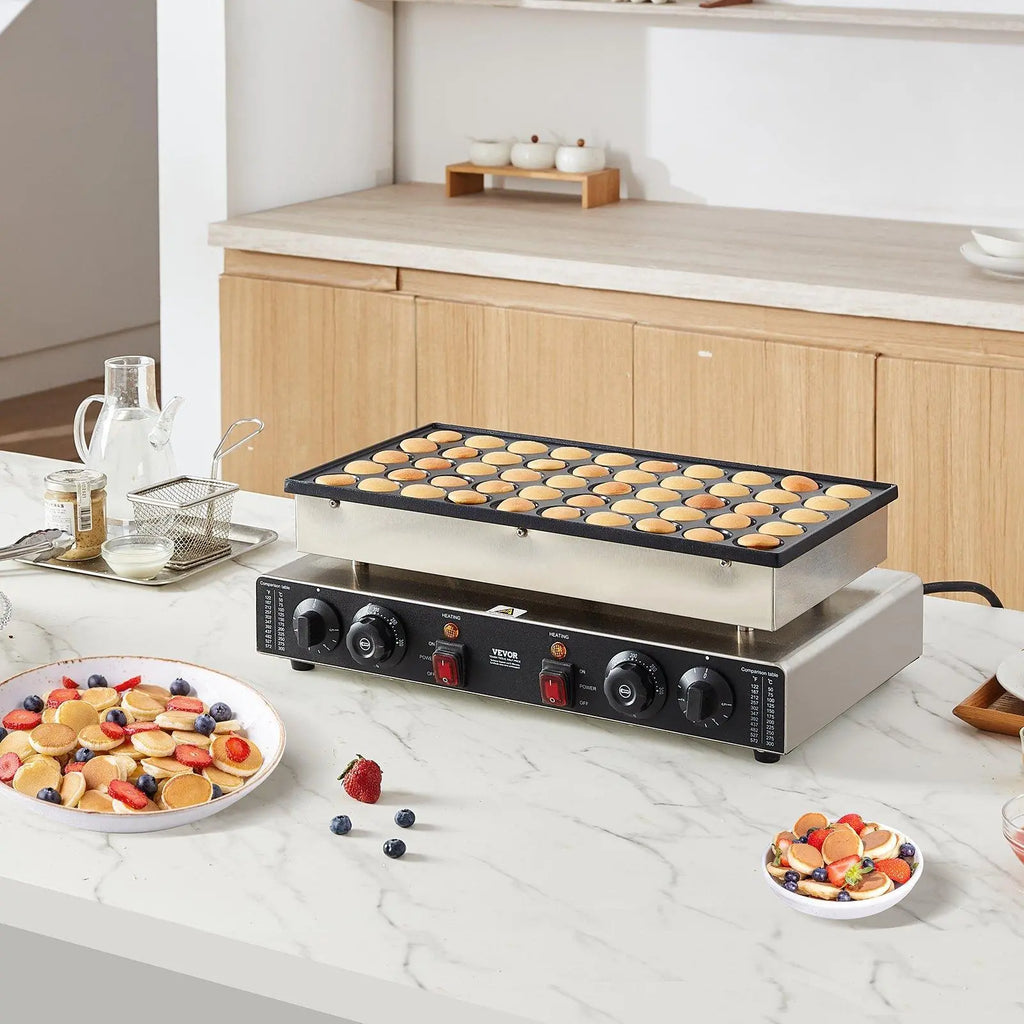 【Father'S Day】Vevor 50PCS 43Mm Mini Dutch Pancake Maker Commercial Dorayaki Baker 1700W