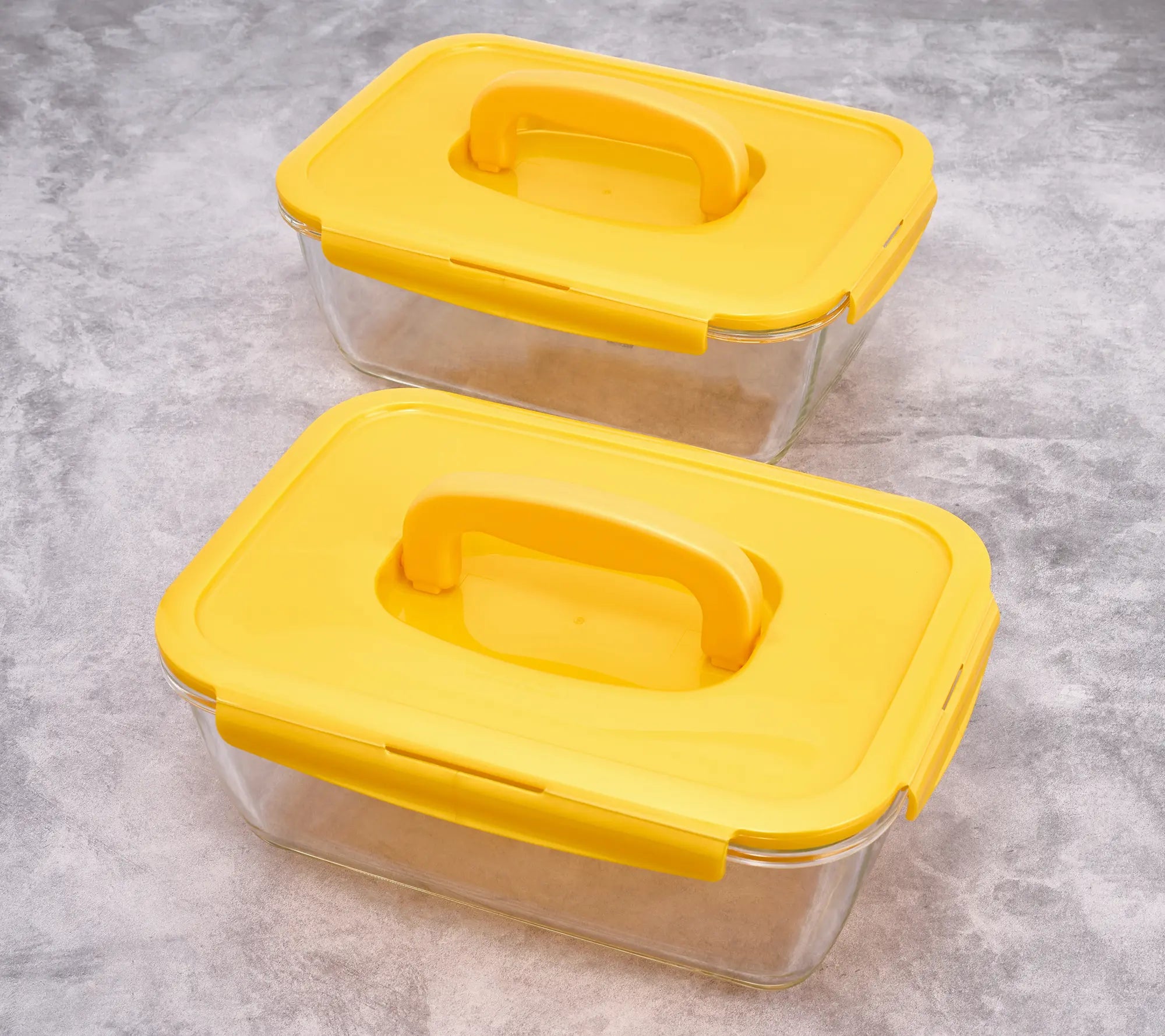 Locknlock Set of 2 Deep Glass Rectangle Baker W/ Handle Lids
