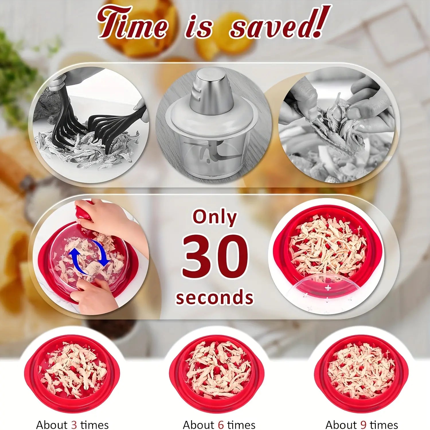 Chicken Shredder Large Chicken Breast Shredder Tool Twist with Anti-Slip Strip, Ergonomic Handle, BPA Free, Meat Shredder Tool Chicken Shredder Tool Twist with Heat Resistant Tong and Cleaning Brush