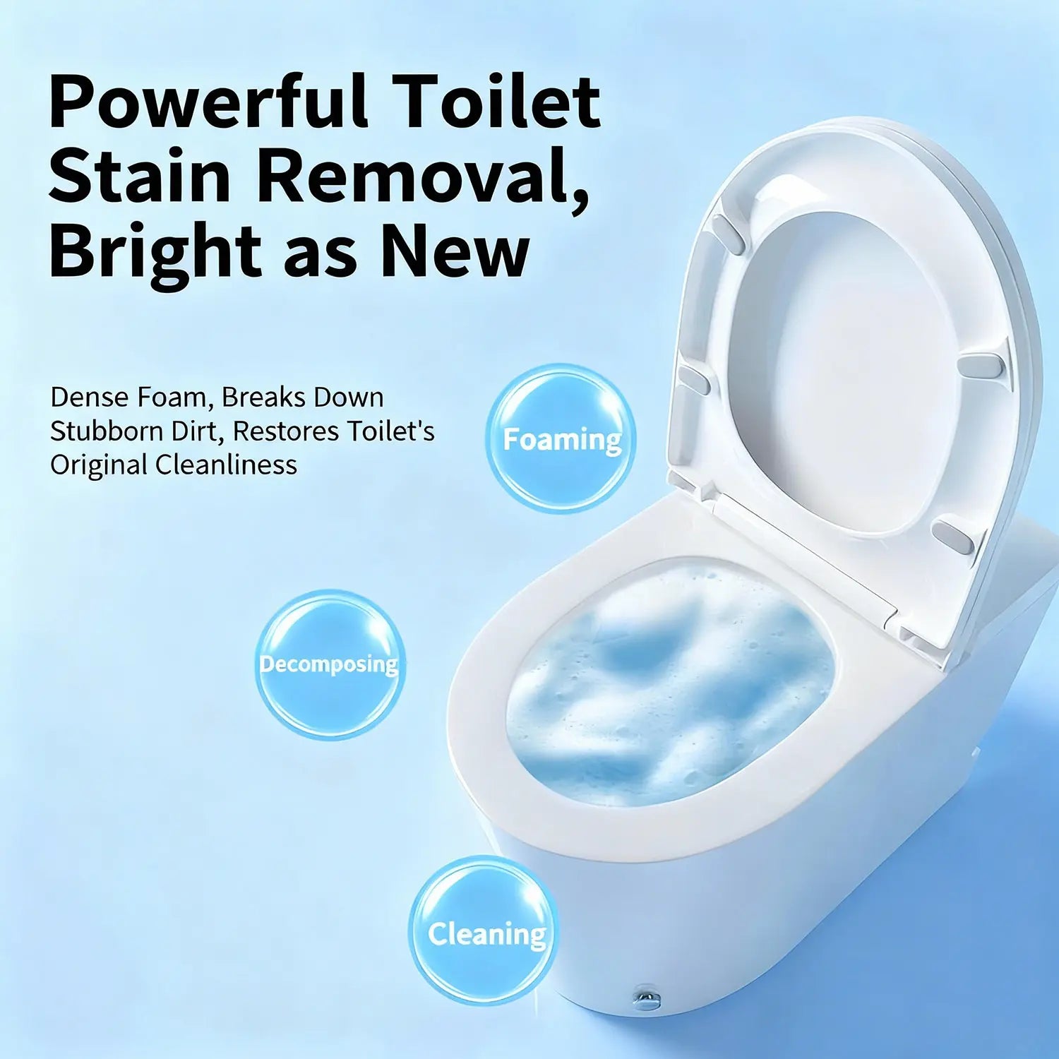 Toilet Bowl Cleaner Max Strength Foaming Multipurpose Bathroom Cleaner Continuous Spray Bottle Fast Acting Foam Ocean Mist Instant Stain Removal Disinfecting Deodorizing Bleach Free Large Capacity 16.91 OZ