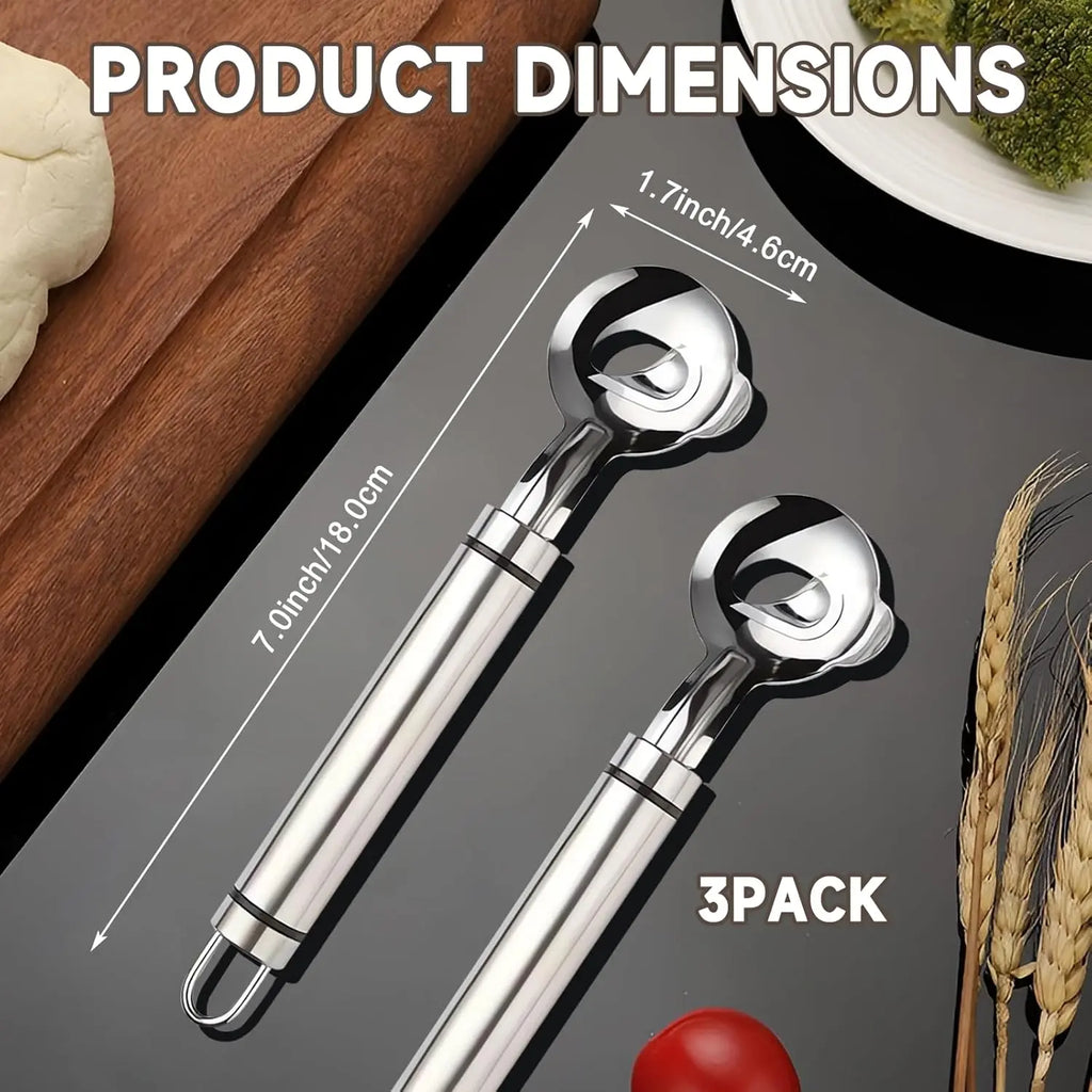 Home Master 3 PCS Stainless Steel Cactus Peeler Set - Ergonomic Blade Tool for Peeling, Slicing, and Cutting - Silver Color, Easy to Clean, Hanging Design for Kitchen Tasks