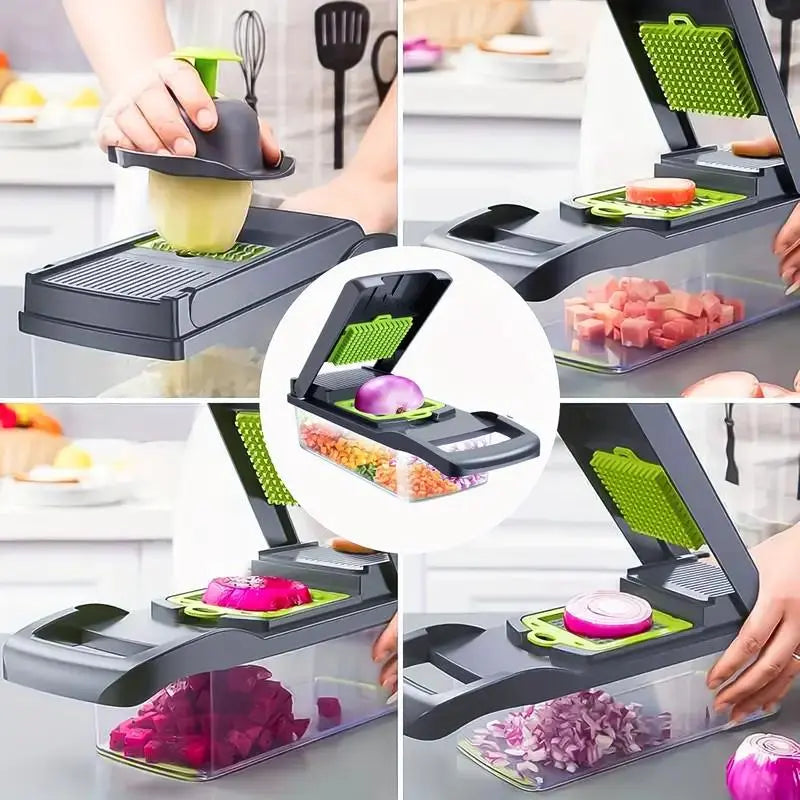 15-In-1 Multifunctional Vegetable Chopper, Durable Vegetable Slicer, Vegetable Cutter, Garlic Chopper, Onion and Potato Grater, Kitchen Shredder, Kitchen Accessories, Veggie Chopper, Fruit and Vegetable Slicer #GLOBAL PICKS