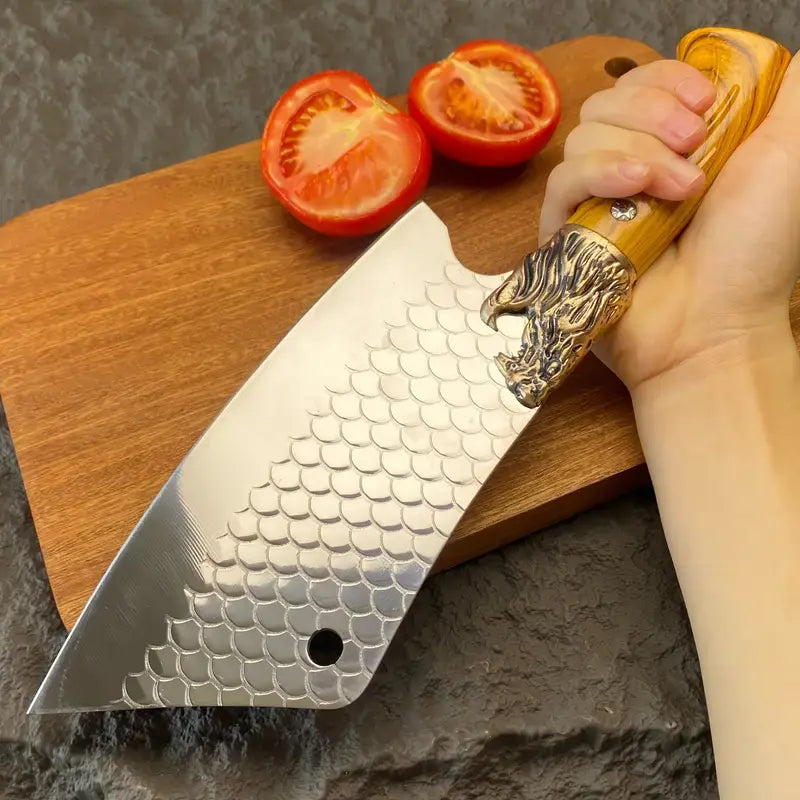 An Excellent Stainless Steel Kitchen Knife, Multifunctional Chef Knife, Bone Cutting Knife, Professional Slicing Knife Ergonomic Handle Design This Knife Will Make Your Kitchen Time Simpler and More Enjoyable a Surprising Gift