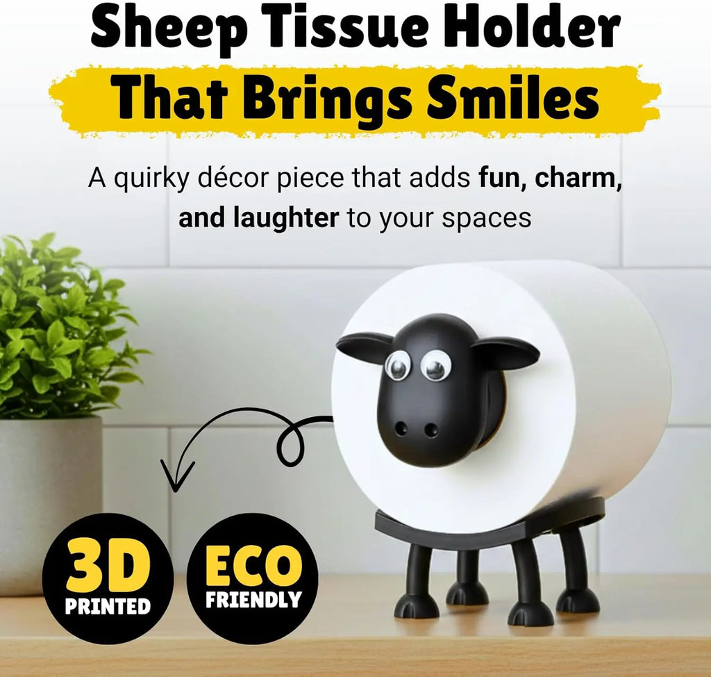 3Pcs Interesting Sheep Tissue Holder, Household Necessities in 2026, 3D Printed Toilet Roll Holder Kitchen Towel Holder