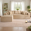 【Summer Vibes】Xizzi 108" Oversized Modular Cloud Sectional Sofa Set, L/U Shaped Boneless Couch High-Density Foam Plush Corduroy Deep Seat Sofa Bed for Living Room Bedroom, No Assembly Required