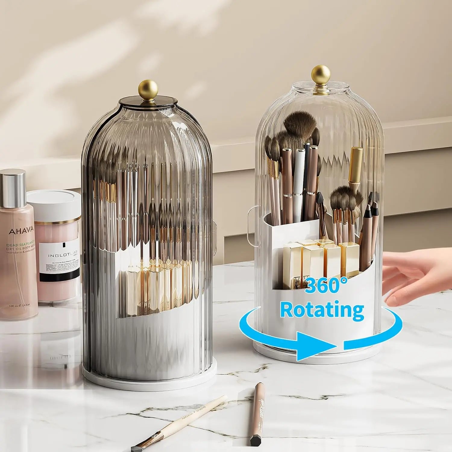 2026 Dustproof Rotating Toothbrush Holder | Spring Cleaning Bathroom Organizer | Cleantok Viral Must-Have | Tiktok Made Me Buy It | Hygiene Vanity Storage
