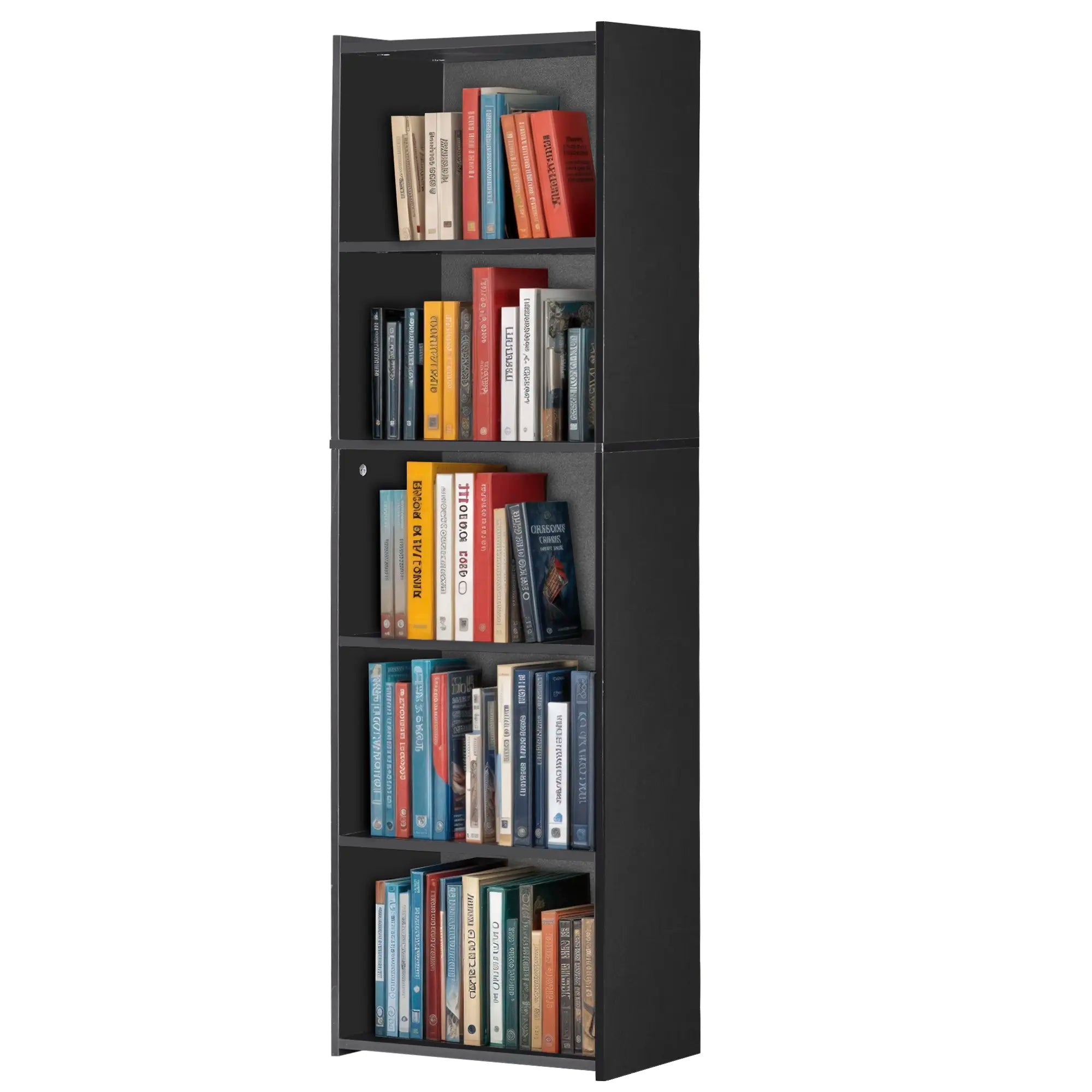Segawe Modern Aesthetic 5-Tier Narrow Indoor Bookshelf - Home Furniture, Home Storage Organizer, House Decor Room Accessories Shelves (15.8"X9.5"X52")