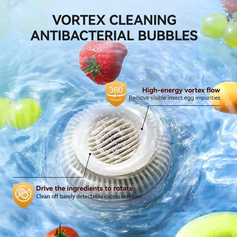 Ydroxyl Ion Fruit & Vegetable Washer - Deep Clean for Produce, Meat & Seafood,Rotatable Fruit and Vegetable Purifier Removes Surface Dirt & Residues Naturally,Portable Kitchen Helper