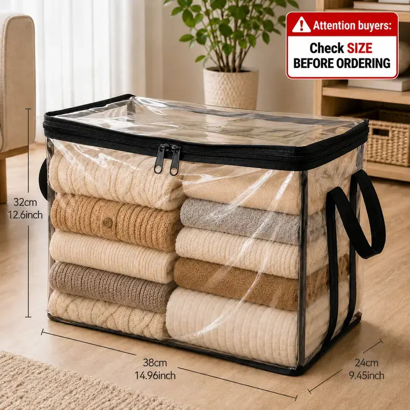 【 Free Shipping 】Large Clear Thick Plastic Storage Box with Hinged Lid, Camping, Travel, Attic and Movingheavy-Duty Durable High Capacity Organizer, Perfect for Home,