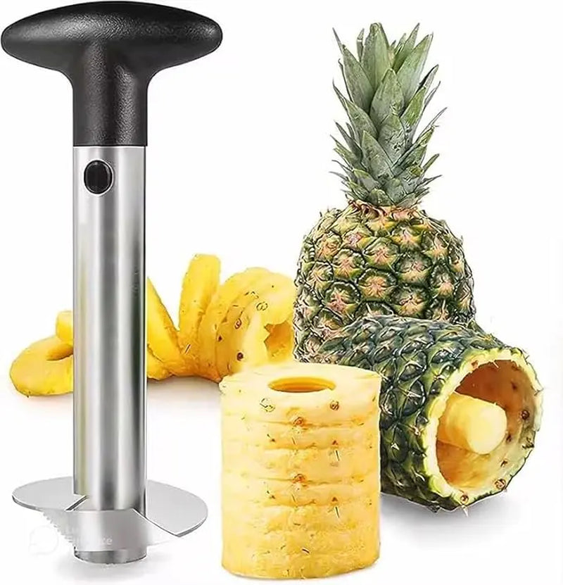 1Pc Stainless Steel Pineapple Peeler & Core Remover - 4-In-1 Multi-Functional Fruit Corer, Slicer, Cutter with Ergonomic Handle for Easy Safe Efficient Pineapple Prep - Kitchen Tools, Pineapple Corer and Slicer, Modern Kitchenware, Sharp Precision Blades