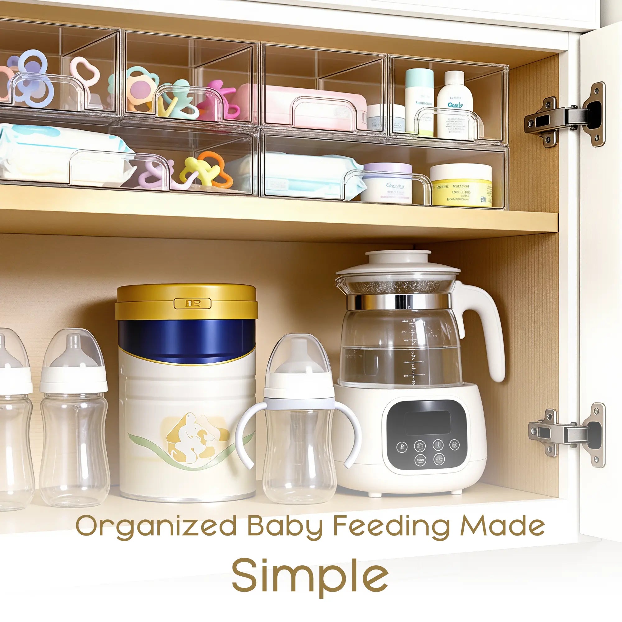 Criusia Stackable Storage Drawers, Transparent Plastic Storage Boxes, Suitable for Storing Baby Products, Bottles, Cosmetics, and for Use in Dressing Tables, Bathrooms, Cabinets, and Storage Rooms. Bpa-Free, Safe and Reliable.