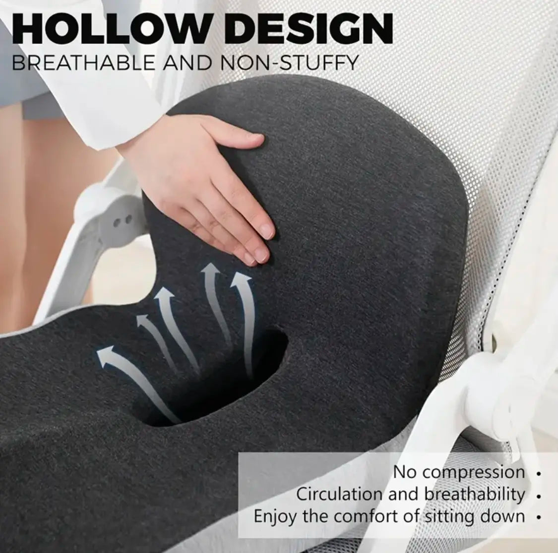 Fathersday Gifts Non-Slip Memory Foam Seat Skin-Friendly Extended Zipper Easy Remove Wash Back Support Cushion