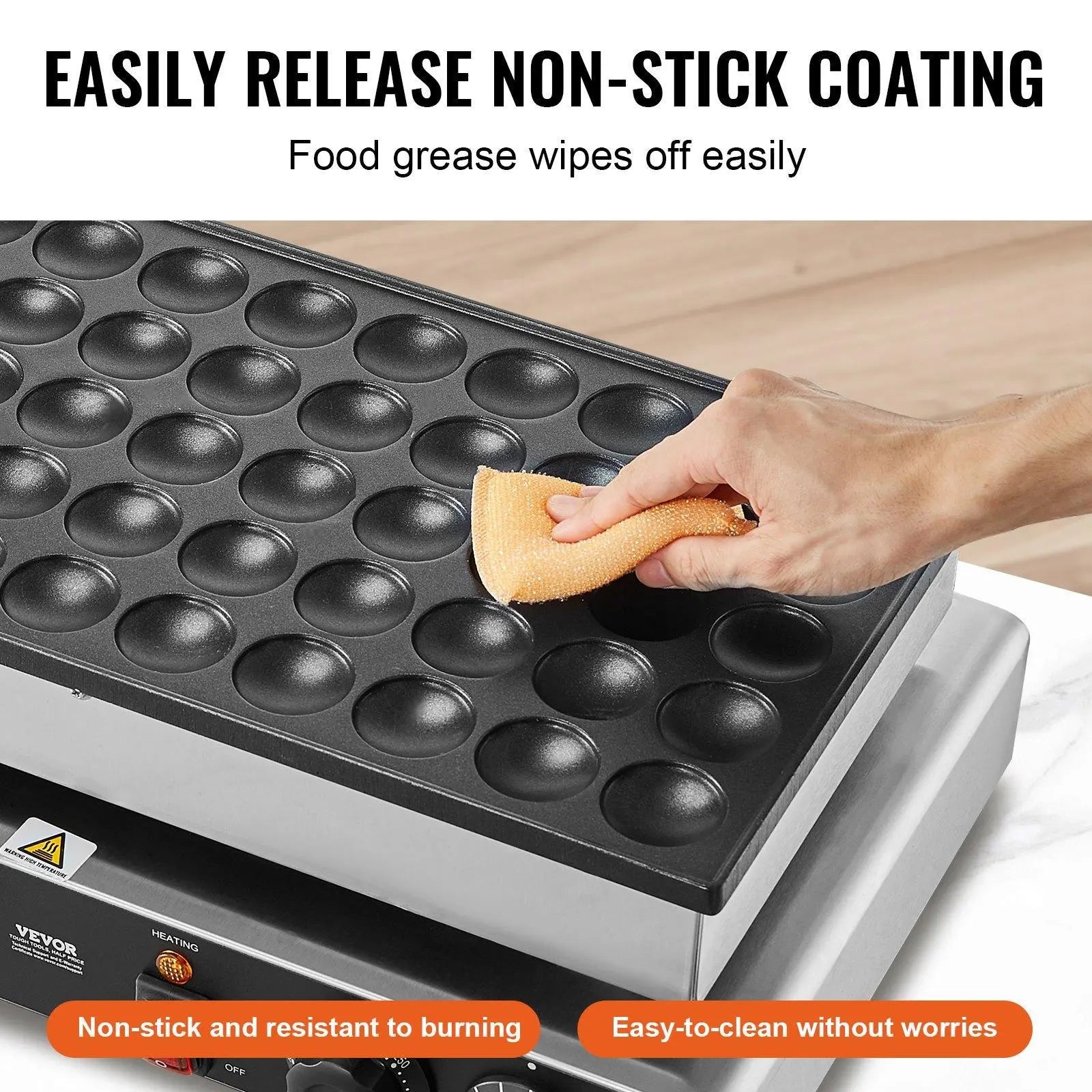 【Father'S Day】Vevor 50PCS 43Mm Mini Dutch Pancake Maker Commercial Dorayaki Baker 1700W